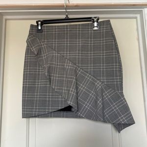 H&M Casual Gray Plaid Skirt Size: 10